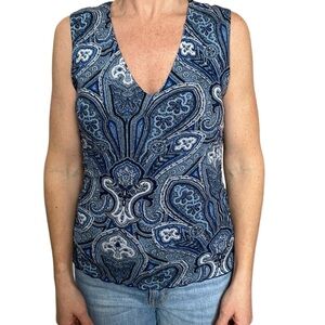 Micheal Micheal Kors‎ Paisley Tank Top Floral Blue M